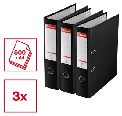 Obrázek produktu pro Esselte pořadače široké DIN A4 3-pack 7,5 cm šířka hřbetu plastové pořadače organizér