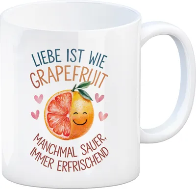 Produktbild von Grapefruit Kaffeebecher Liebe ist erfrischend