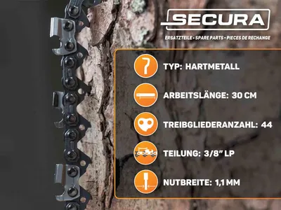 Produktbild von 2x Sägekette 3/8LP 1,1 44TG 30cm Hartmetall passend Husqvarna Stihl