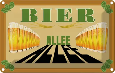 Immagine prodotto di vianmo Insegna di latta 12x18 cm Alkohol Bier Allee