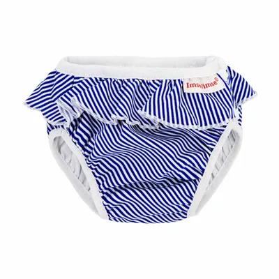 Produktbild von ImseVimse Schwimmwindel Gr. SL (13-17 kg) White/Blue Stripes