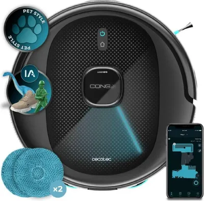 Produktbild von Cecotec Saugroboter und Bodenwischer mit KI Conga 9990 AI Spin Revolution Ultra Power. 10000Pa, Intelligente Navigation