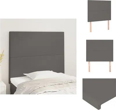 Image de vidaXL Têtes de lit 2 pcs. Gris 90x5x78/88 cm Similicuir - Têtes & Pieds de lit