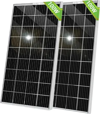 Zdjęcie produktu dla Dwupłaszczyznowy panel słoneczny, moc 100 W, krzem monokrystaliczny, 2 sztuki 100 W