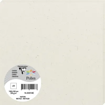 Image de Pollen by Clairefontaine 55018C Pollen by Clairefontaine carte 160 x 160 mm, Natura