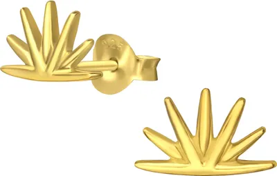 Produktbild von Ohrringe Ohrstecker 925 Sterling Silber vergoldet mit Spikes