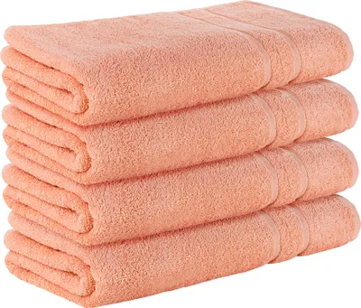 Produktbild von StickandShine 4er SET Premium Frottee Saunatuch 80x200 cm in peach in 500g/m² aus 100% Baumwolle