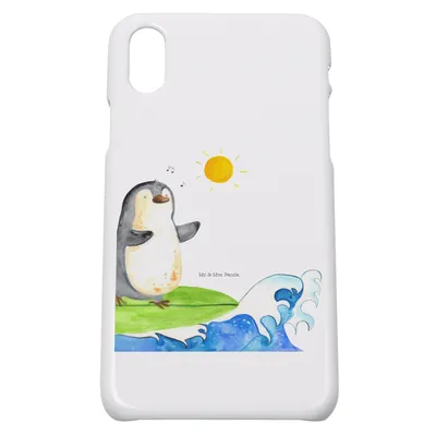 Produktbild von Mr. & Mrs. Panda Iphone 10 Handyhülle Pinguin Surfer - Weiß - Geschenk, Portugal, Hawaii, Handy, Hülle, Motiviert, Cover, Urlaub, Optimistisch, X, Surfen