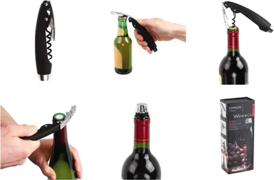 Produktbild von Wine&Cie 4-in-1 Profi-Korkenzieher Kellner-Korkenzieher Sommelier GS117