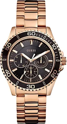 Produktbild von Guess Damenuhr Chronograph roségold schwarz