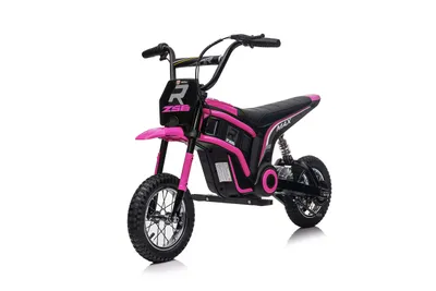 Produktbild von FINOOS Elektro Motorrad Kinder Hurricane, Elektromotorrad mit 350W Motor, 8/16 KMH 20KM Reichweite 12 Zoll Luftreifen, Moto Cross für Kinder (Rose)