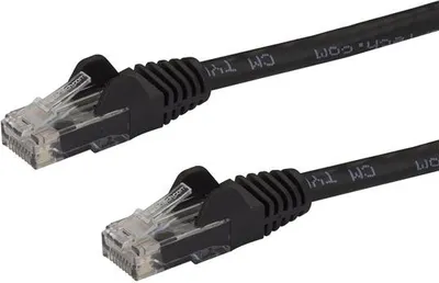 Immagine prodotto di StarTech.com Cavo patch antigroviglio UTP RJ45 Cat6 Gigabit 15 m nero - Cavo patch 15 m