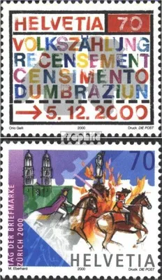 Produktbild von Briefmarken Schweiz 2000 Mi 1730,1738 (kompl.Ausg.) gestempelt Volkszählung