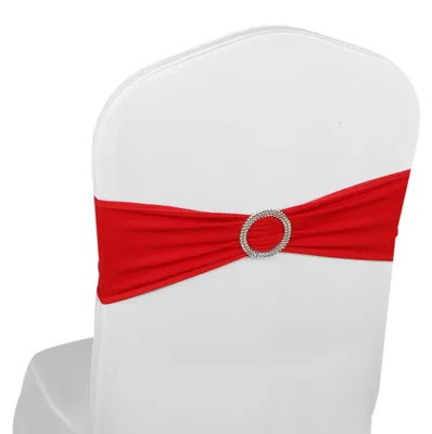 Stuhlschleifen aus Spandex, 100 Stück, Rot, elastisch, 13,8 x 5,9 cm