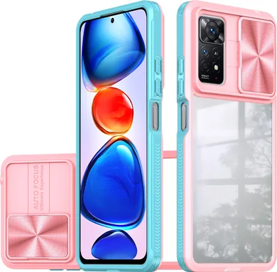 Produktbild von Redmi Note 11 Pro Hülle, TPU Bumper mit mit Schiebe Kamera Schutz Klar Schutzhülle für Xiaomi Redmi Note 11 Pro 5G/4G Pink