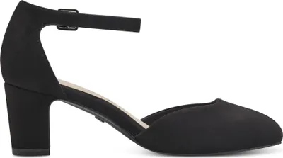 Produktbild von Tamaris Damen Pumps Fesselriemen Blockabsatz samtige Haptik 1-24412-41, Größe:42 EU, Farbe:Schwarz