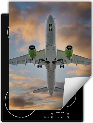 Produktbild von DarHaus Herdabdeckplatte Einteilig Küche Abdeckplatte für Glaskeramikfeld Abdeckung Induktionskochfeld Aufrollbare Matte 40x52 cm, Flugzeug