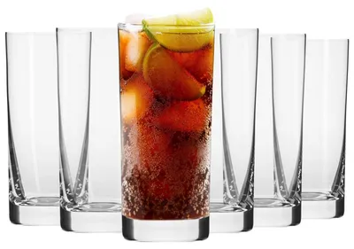 Longdrinkgläser Set 6er, 350 ml, Kristallglas, transparent