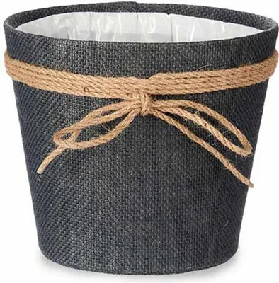 Imagen del producto de Macetas con diseño de lazo, color gris, de plástico