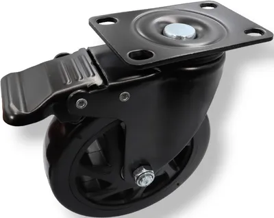 Produktbild von Allin Möbelrolle Ø125mm Schwenkrad mit Bremse Schwarz