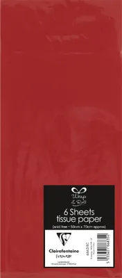 Image de Clairefontaine 6663-RC Clairefontaine papier de soie, (l)500 x (H)700 mm, rouge