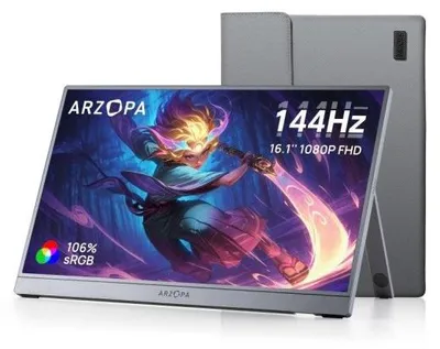 Produktbild von ARZOPA Z1FC 16,1" Tragbarer Monitor 144Hz, FHD 1920x1080, HDR, inkl. Tragetasche, für Laptop, PC, PS5 & Xbox