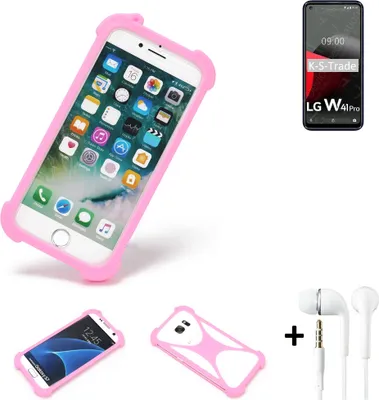 Produktbild von K-S-Trade Bumper + Kopfhörer kompatibel mit LG Electronics W41 Pro Handy Hülle Schutzhülle Silikon Schutz Hülle Cover Case Silikoncase