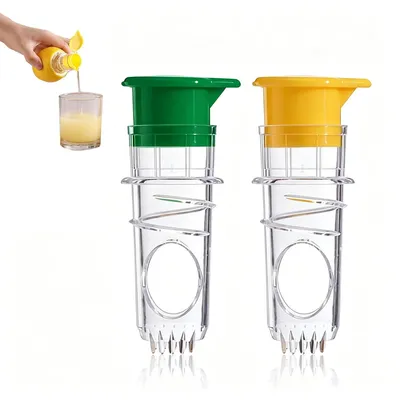 Produktbild von 2er Set Zitronenpresse manuell, Zitruspresse Handpresse für Zitrone Limette Orange, BPA-frei, spülmaschinengeeignet, Küchenhelfer in Gelb & Grün