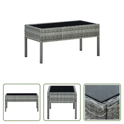 Produktbild von The Living Store Gartentisch Grau 75x40x37 cm Poly Rattan