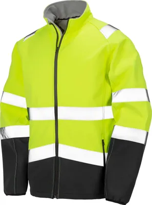 Produktbild von Result R450X | Herren Safety Softshell Jacke - Farbe: Fluorescent Yellow/Black - Größe: 3XL