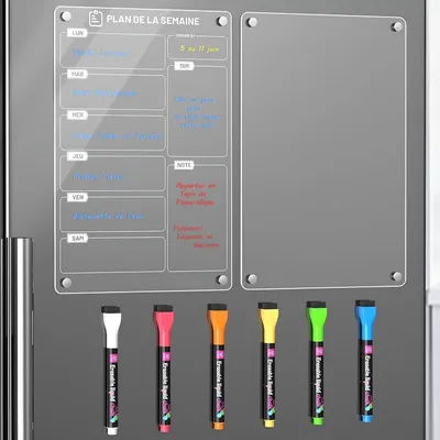 Productafbeelding van Set van 2 Magnetische Weekplanners met 6 Krijtmarkers