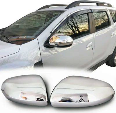 Image de Coques de rétroviseurs en acier inoxydable pour DACIA DUSTER II à partir de 2018- | aspect chrome poli