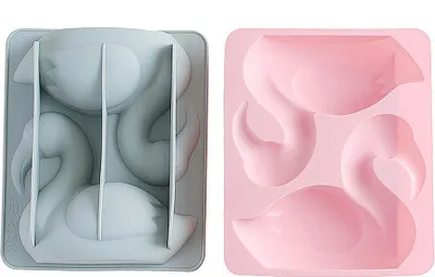 Obrázek produktu pro CANDeal Sada 2 silikonových forem Swan Silikonová forma na mýdlo Čokoládové formy, forma na pečení čokolády, dortů, koláčů, domácí forma na muffiny Dekorace na dort Mýdlová forma