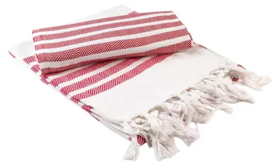 Image de ARTG - Serviette « Hamamzz Dalaman » LT3944 (taille unique) (blanc/rouge vif)