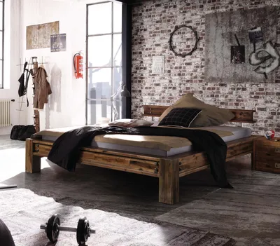 Produktbild von HASENA Factory Line Loft Stil Bett San Luca Akazie vintage brown 140x200