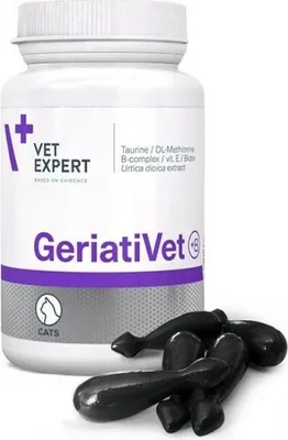 Produktbild von VETEXPERT GeriatiVet Cat – unterstützendes Präparat für ältere Katzen – 60 Kapseln.