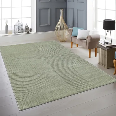 Zdjęcie produktu dla Zielony dywan z wzorem 3D, miękki i przytulny, rozmiar – 120 x 170 cm