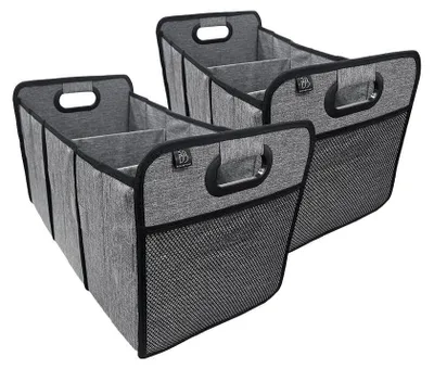 Image de Lot de 2 paniers de rangement - 28 x 50 x 28 cm - Gris