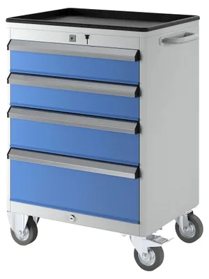 Produktbild von Fahrbarer Schubladenschrank | HxBxT 850 x 600 x 450 mm | Schubladen 2 x 125 | 1 x 150 | 1 x 200 mm