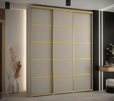 Produktbild von Kleiderschrank INDIRA 4 - 200/45 cm, Kaschmir/Gold