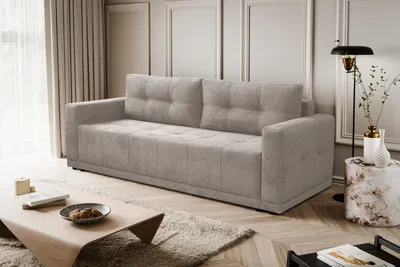 Produktbild von Kaiser Möbel Lusso Sofa mit Schlaffunktion und Bettzeugcontainer Hellbraun