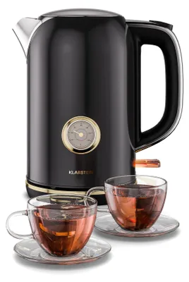Retro Wasserkocher 1,7 L, 2200 W, herausnehmbarer Kalkfilter, 360° Basis