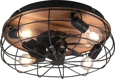 Image de Ventilateur de plafond avec éclairage LED TRONDHEIM R61105032 black-wood