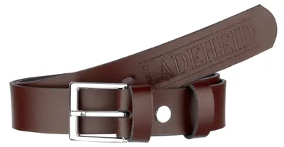Image de Ceinture pour enfant Ladeheid en cuir, largeur 2,5 cm, K1D5 (marron/Logo-2, 80 cm)