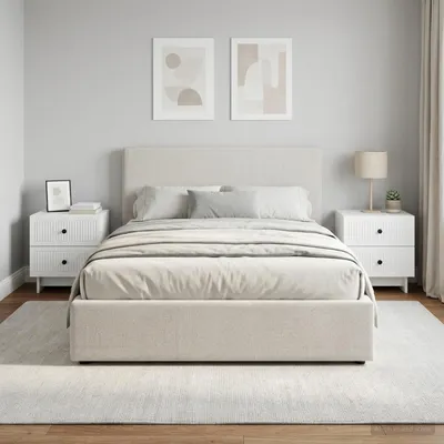 Zdjęcie produktu dla Maison Exclusive – szafka nocna, zestaw 2 szt., biała, 43 x 34,5 x 47,5 cm, materiał drewnopochodny