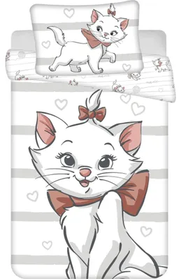 Imagen del producto de Juego de cama infantil Disney Marie – Incluye: funda de edredón de 100x135 cm y funda de almohada de 40x60 cm