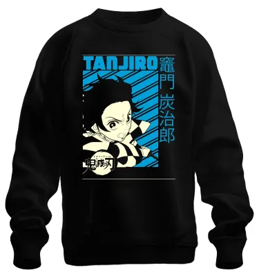 Imagen del producto de Sudadera con cuello redondo, diseño uni, con motivos de la espada de Tanjiro de Kimetsu no Yaiba, estilo anime, ideal como regalo. Color: . Talla: XL