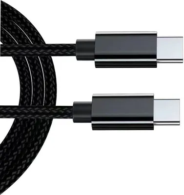 Immagine prodotto di INF Cavo USB-C da 2 pezzi da 1 metro - Trasferimento dati a ricarica rapida Nero