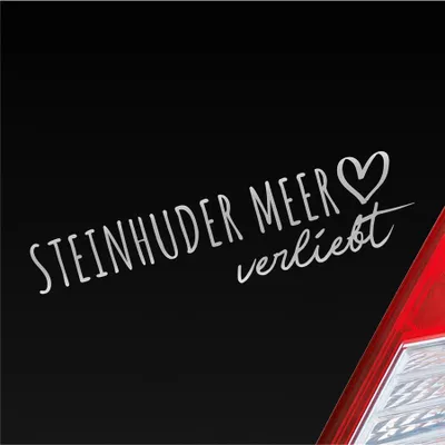 Produktbild von Auto Aufkleber Steinhuder Meer verliebt Herz See Sea Liebe Car 19x5 cm Silber Sticker Heckscheibenaufkleber