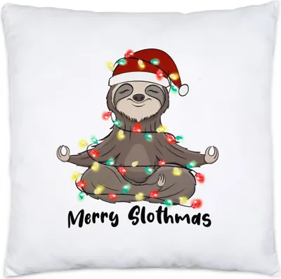 Produktbild von Merry Christmas Kissen Inkl Füllung Geschenkidee Faultier-Fans Sloth Süßes Motiv für Weihnachten für Familie Freunde
